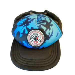 Vans X Shark Week Unisex Mesh Trucker Snapback Hat Multicolor Adjustable